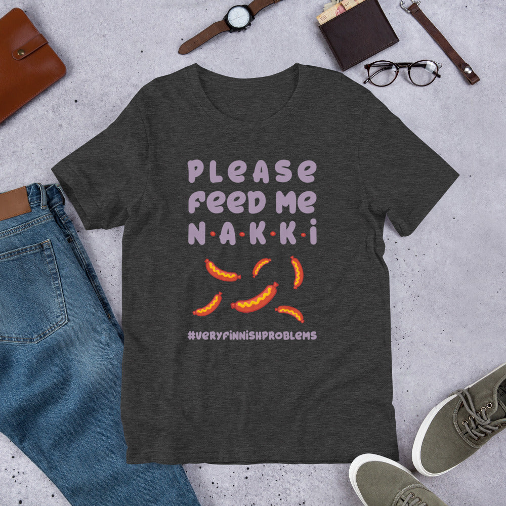 Feed Me Nakki Finnish Food T-Shirt - Finnish t-shirt from Very Finnish Problems