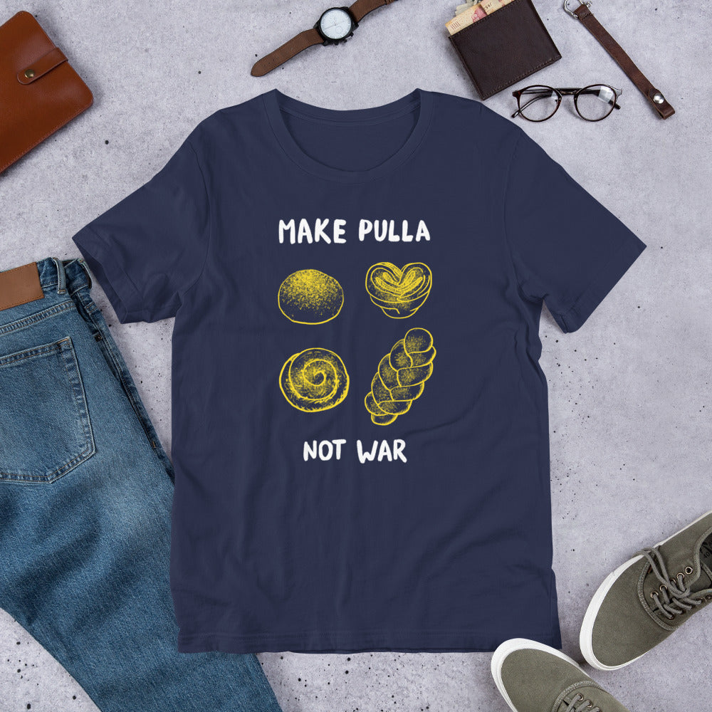 Make Pulla, Not War Finnish Food T-Shirt - Finnish t-shirt from Very Finnish Problems