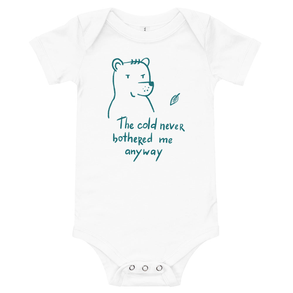 The cold never bothered me Finnish Baby Bodysuit - Very Finnish Problems official baby bodysuit