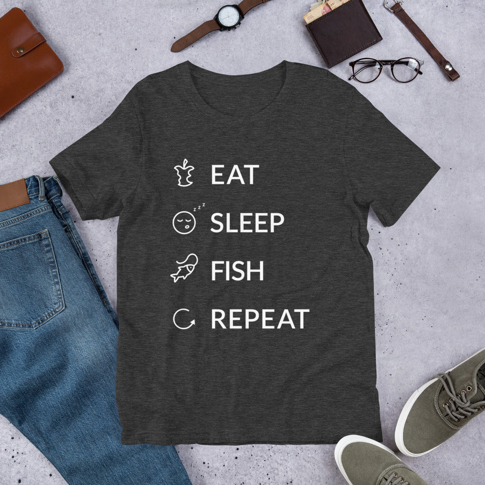 Eat Sleep Fish Repeat Finnish Food T-Shirt - Finnish t-shirt from Very Finnish Problems