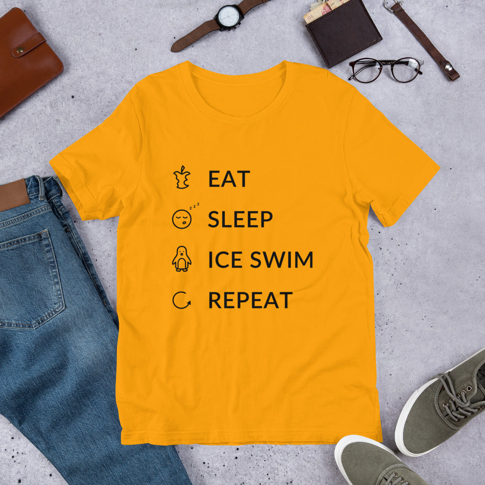 Eat Sleep Ice Swim Repeat Finnish Winter T-Shirt - Finnish t-shirt from Very Finnish Problems