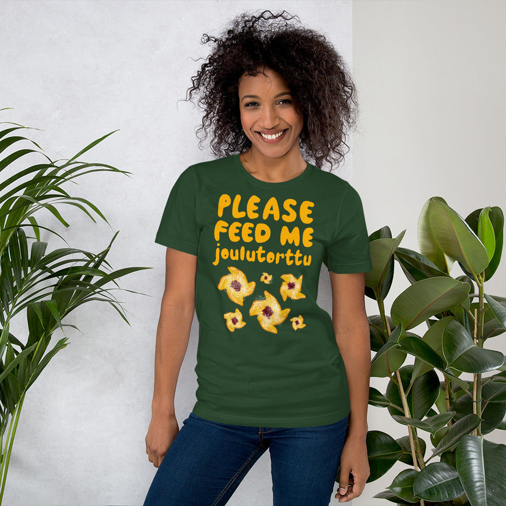 Feed me Joulutorttu Finnish Holiday T-Shirt - Finnish t-shirt from Very Finnish Problems