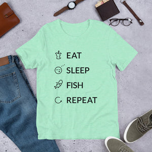 Eat Sleep Fish Repeat Unisex T-Shirt