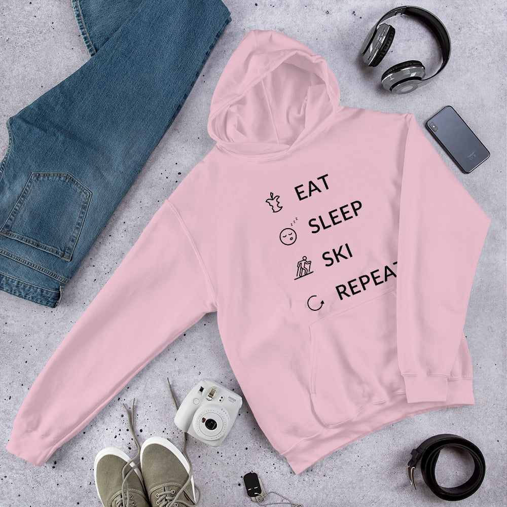 Eat Sleep Ski Repeat Finnish Winter Hoodie - Finnish hoodie from Very Finnish Problems