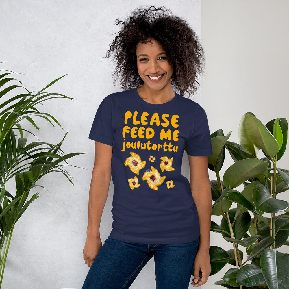 Feed me Joulutorttu Finnish Holiday T-Shirt - Finnish t-shirt from Very Finnish Problems
