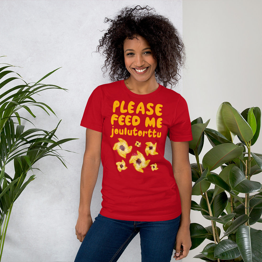 Feed me Joulutorttu Finnish Holiday T-Shirt - Finnish t-shirt from Very Finnish Problems