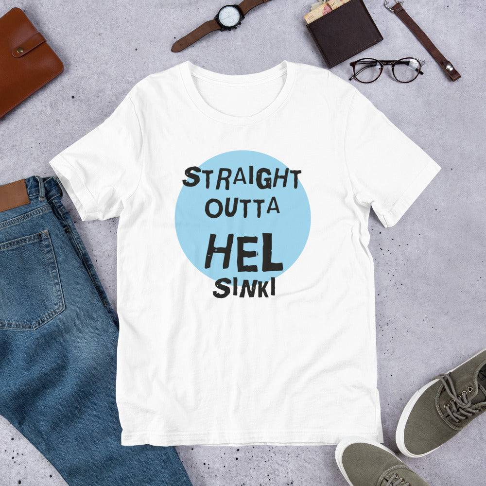 Straight Outta Hel II Finnish Helsinki T-Shirt - alternate view - Very Finnish Problems