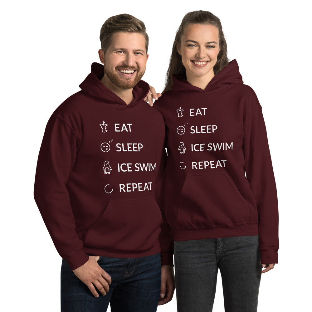 Eat Sleep Ice Swim Repeat Finnish Winter Hoodie - Very Finnish Problems official hoodie