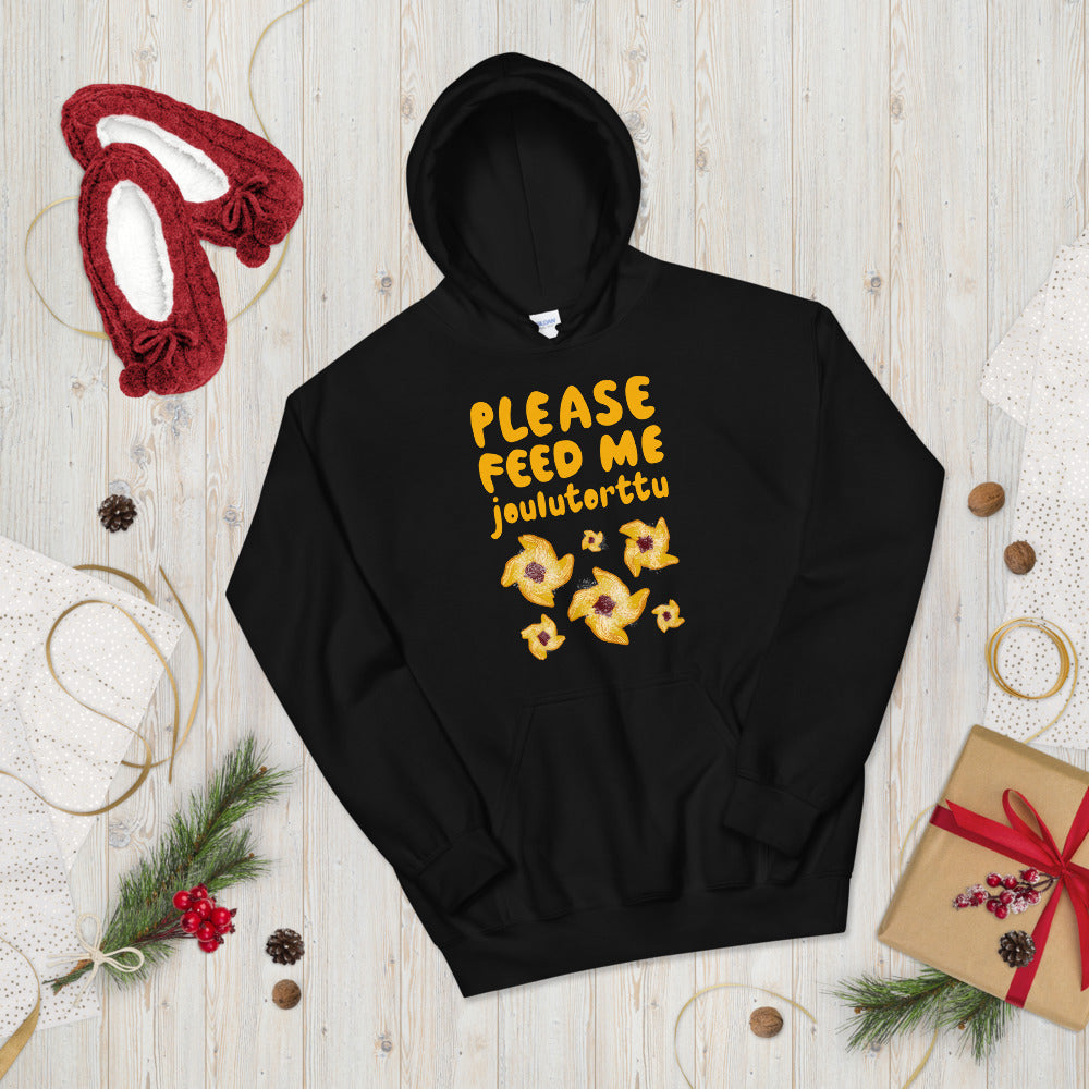 Feed me Joulutorttu Unisex Hoodie - Very Finnish Problems official Finnish hoodie design