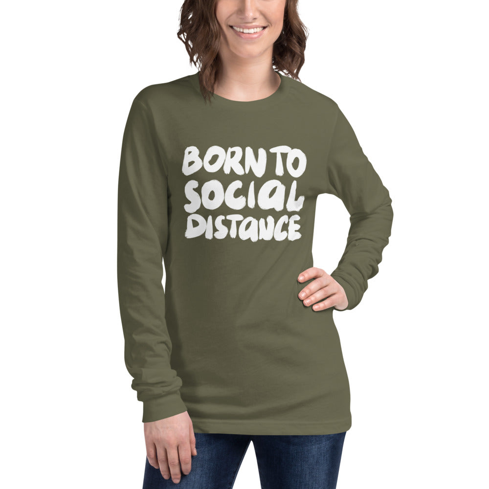 Born to social distance Finnish Long Sleeve Tee - Finnish long sleeve tee from Very Finnish Problems