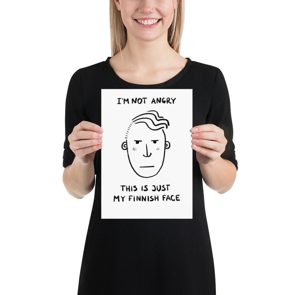 Finnish Face Humour Men's Poster - Very Finnish Problems official poster
