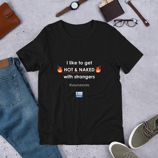 Hot and Naked Finnish Sauna T-Shirt - Very Finnish Problems official t-shirt