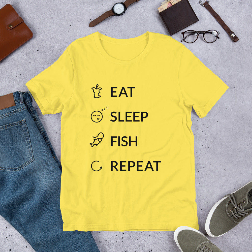 Eat Sleep Fish Repeat Finnish Food T-Shirt - Finnish t-shirt from Very Finnish Problems