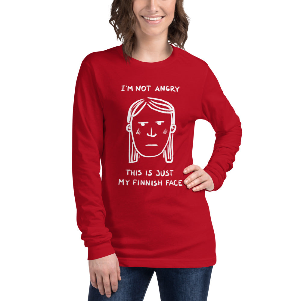 My Finnish face Humour Long Sleeve Tee - Finnish long sleeve tee from Very Finnish Problems