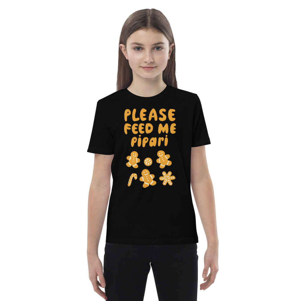 Feed me pipari Organic cotton Finnish Kids T-Shirt - Very Finnish Problems official kids t-shirt