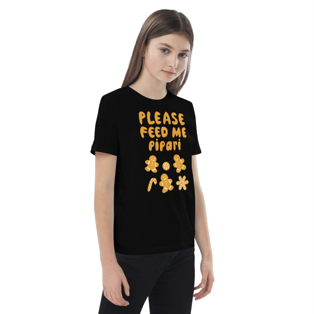 Feed me pipari Organic cotton Finnish Kids T-Shirt - Finnish kids t-shirt from Very Finnish Problems