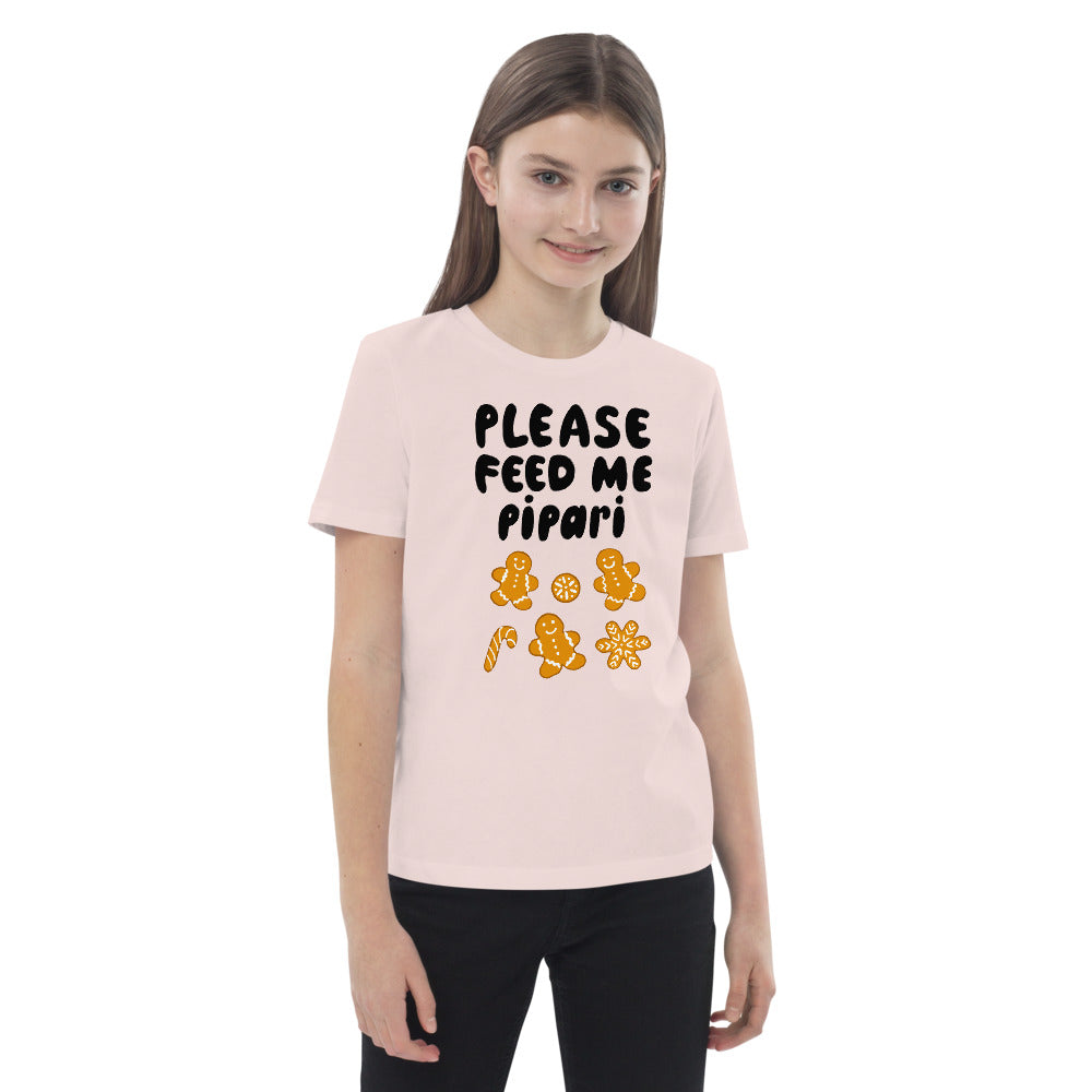 Feed me pipari Organic cotton Finnish Kids T-Shirt - Finnish kids t-shirt from Very Finnish Problems