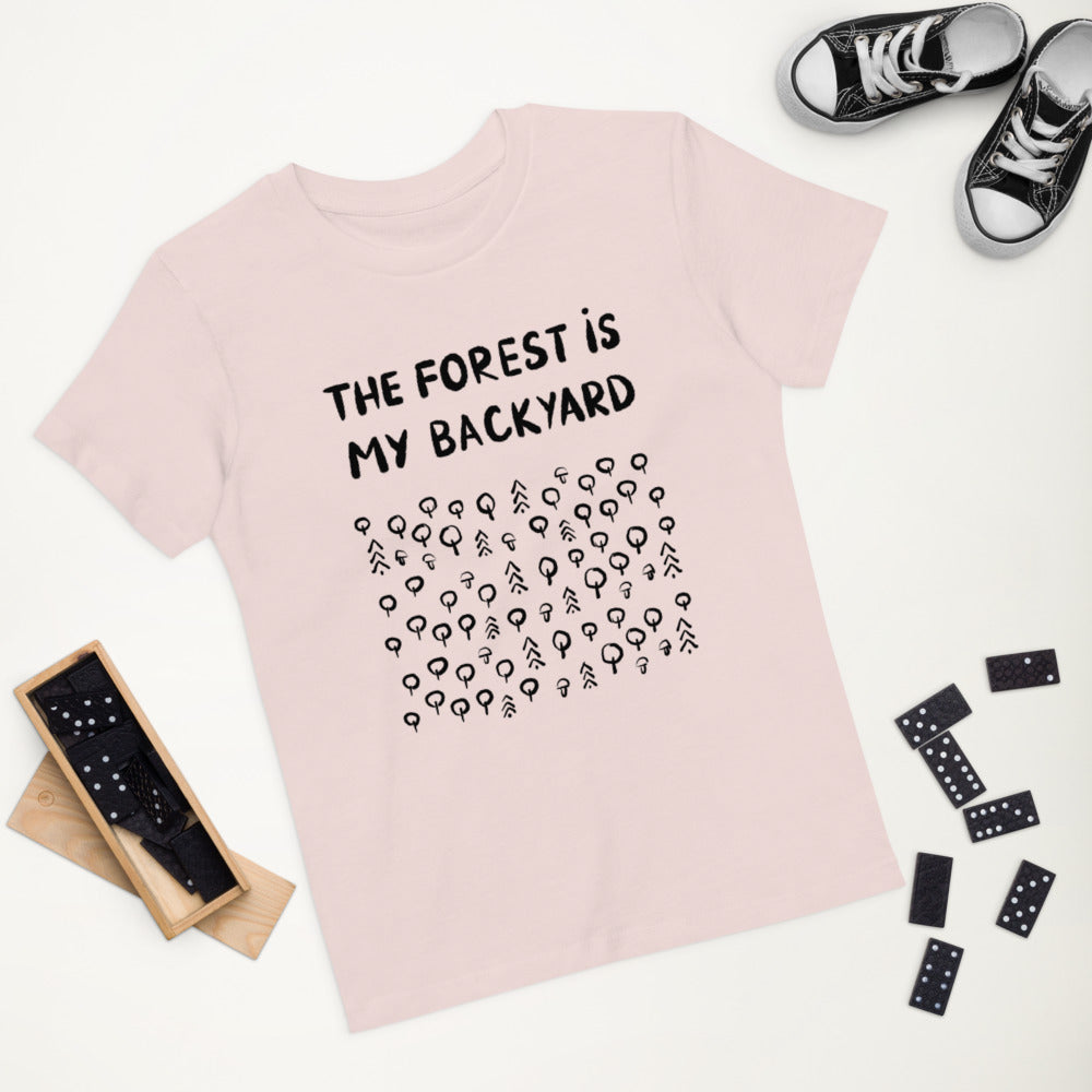 Forest is my backyard Organic Finnish Kids T-Shirt - Finnish kids t-shirt from Very Finnish Problems