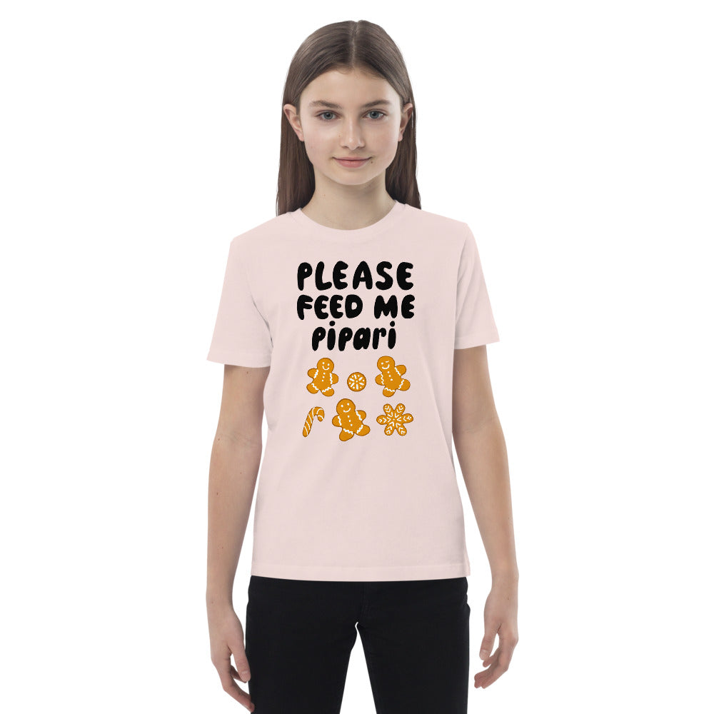 Feed me pipari Organic cotton Finnish Kids T-Shirt - Finnish kids t-shirt from Very Finnish Problems