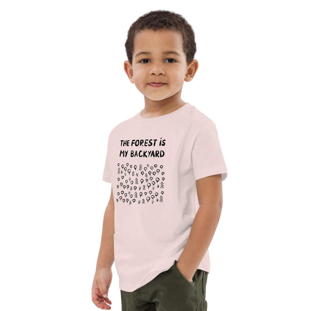 Forest is my backyard Organic Finnish Kids T-Shirt - Finnish kids t-shirt from Very Finnish Problems