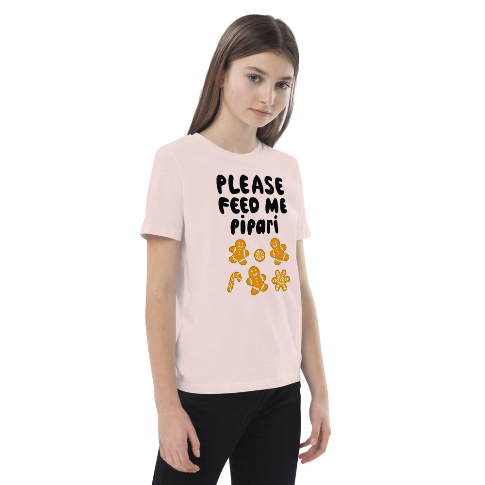 Feed me pipari Organic cotton Finnish Kids T-Shirt - Finnish kids t-shirt from Very Finnish Problems
