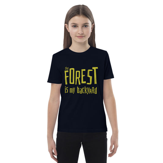 Forest is my backyard Organic Finnish Kids T-Shirt - alternate view - Very Finnish Problems