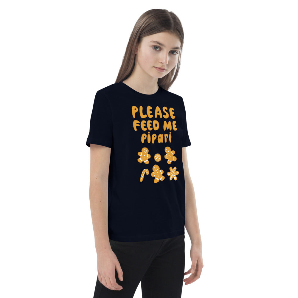 Feed me pipari Organic cotton Finnish Kids T-Shirt - Finnish kids t-shirt from Very Finnish Problems