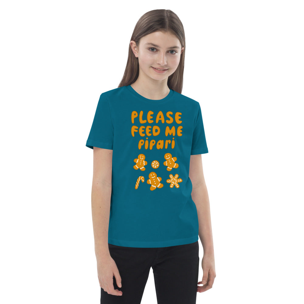 Feed me pipari Organic cotton Finnish Kids T-Shirt - Finnish kids t-shirt from Very Finnish Problems