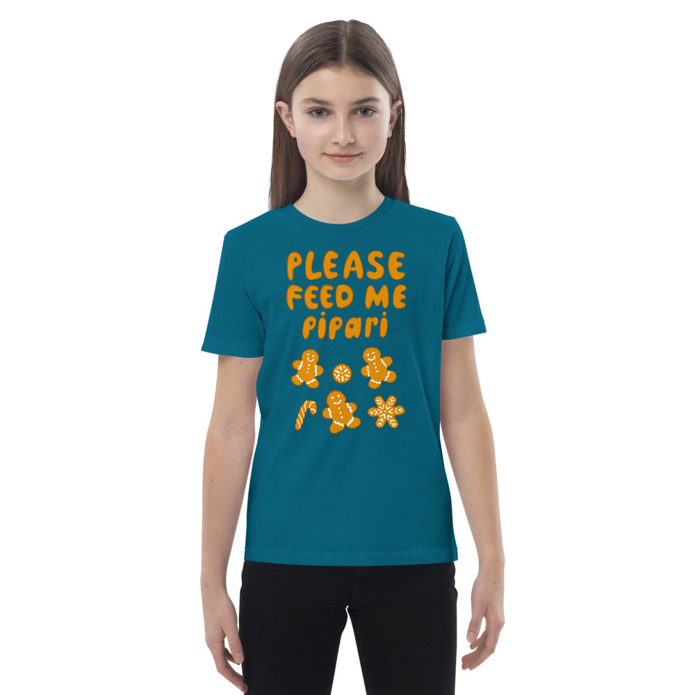 Feed me pipari Organic cotton Finnish Kids T-Shirt - Finnish kids t-shirt from Very Finnish Problems