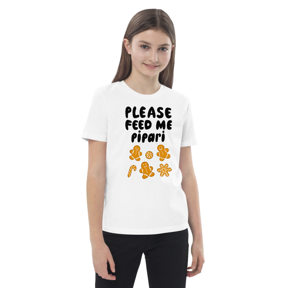 Feed me pipari Organic cotton Finnish Kids T-Shirt - Finnish kids t-shirt from Very Finnish Problems