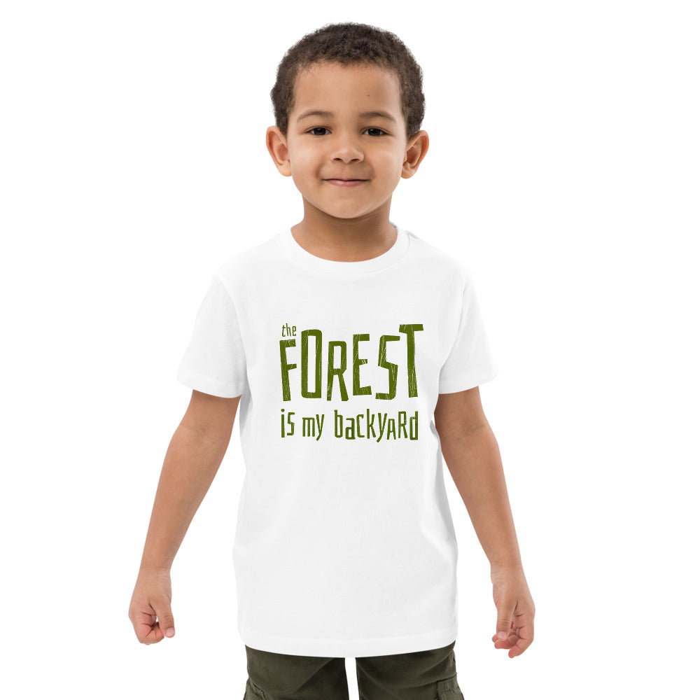 Forest is my backyard Organic Finnish Kids T-Shirt - Finnish kids t-shirt from Very Finnish Problems