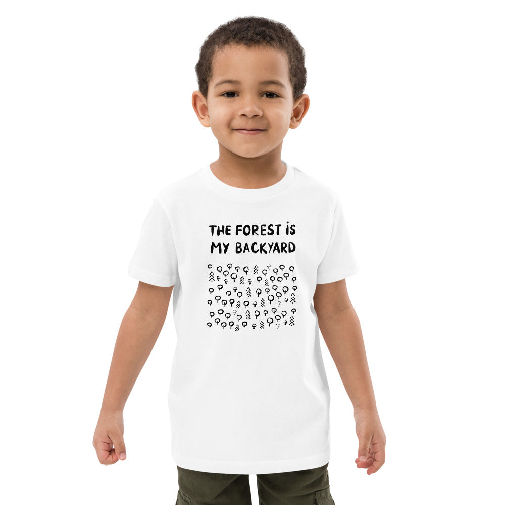 Forest is my backyard Organic Finnish Kids T-Shirt - Finnish kids t-shirt from Very Finnish Problems