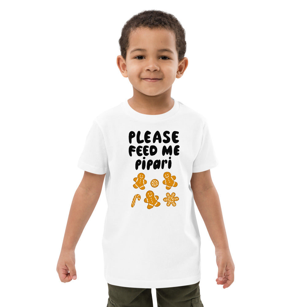 Feed me pipari Organic cotton Finnish Kids T-Shirt - Finnish kids t-shirt from Very Finnish Problems