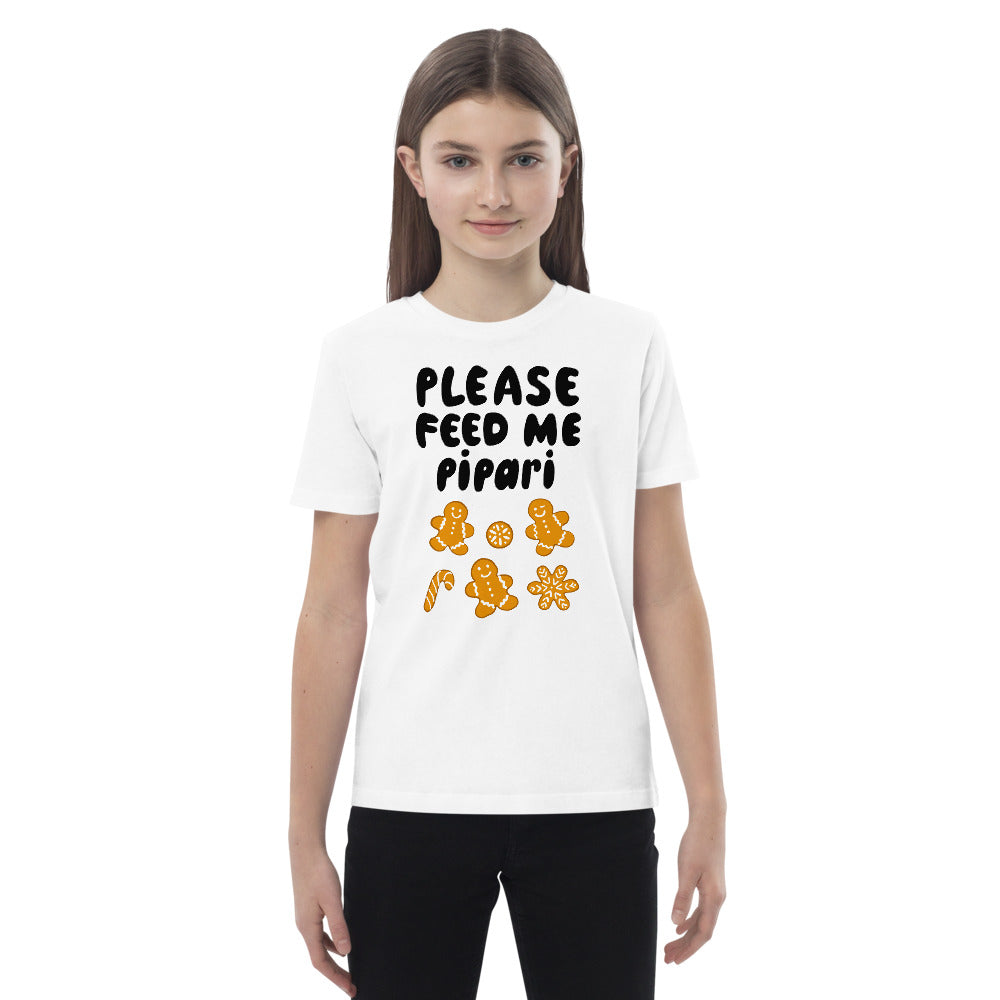 Feed me pipari Organic cotton Finnish Kids T-Shirt - Finnish kids t-shirt from Very Finnish Problems