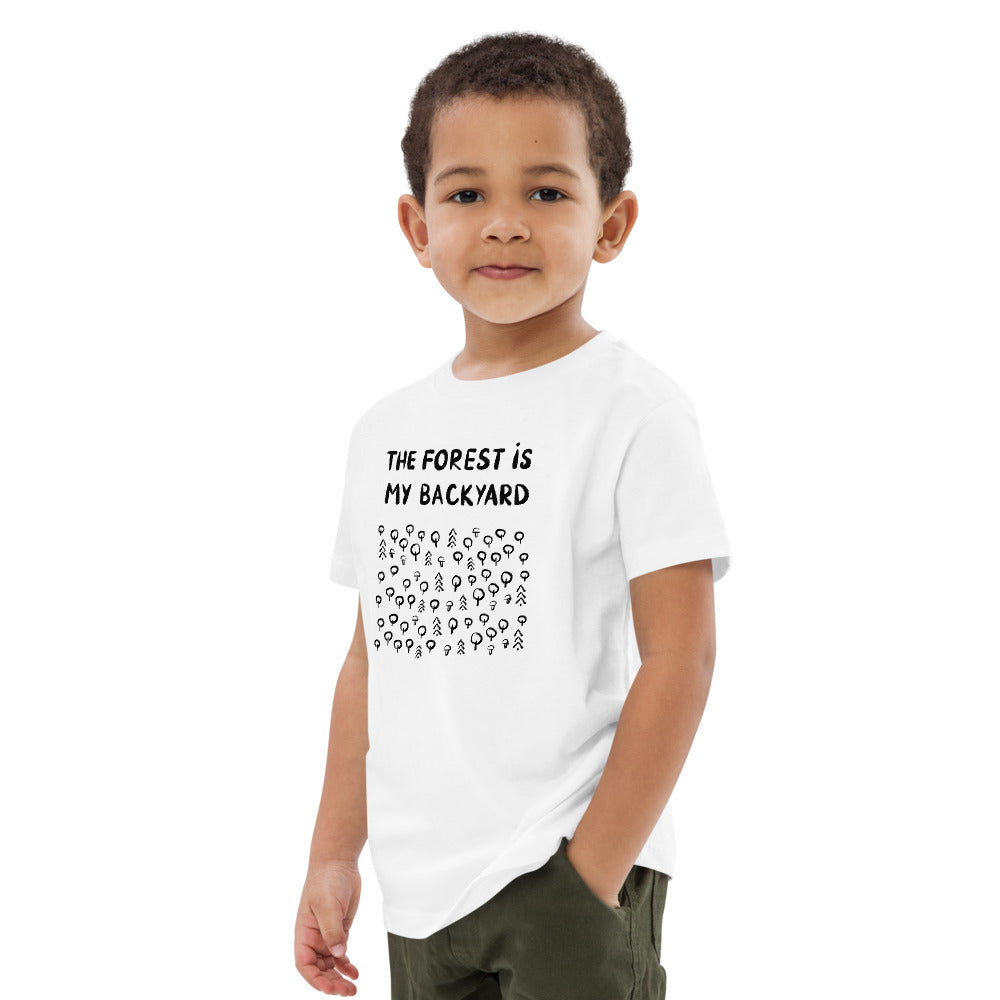 Forest is my backyard Organic Finnish Kids T-Shirt - Finnish kids t-shirt from Very Finnish Problems