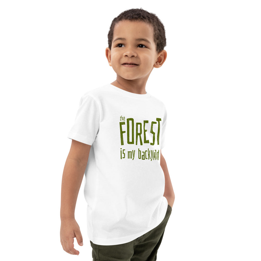 Forest is my backyard Organic Finnish Kids T-Shirt - Finnish kids t-shirt from Very Finnish Problems
