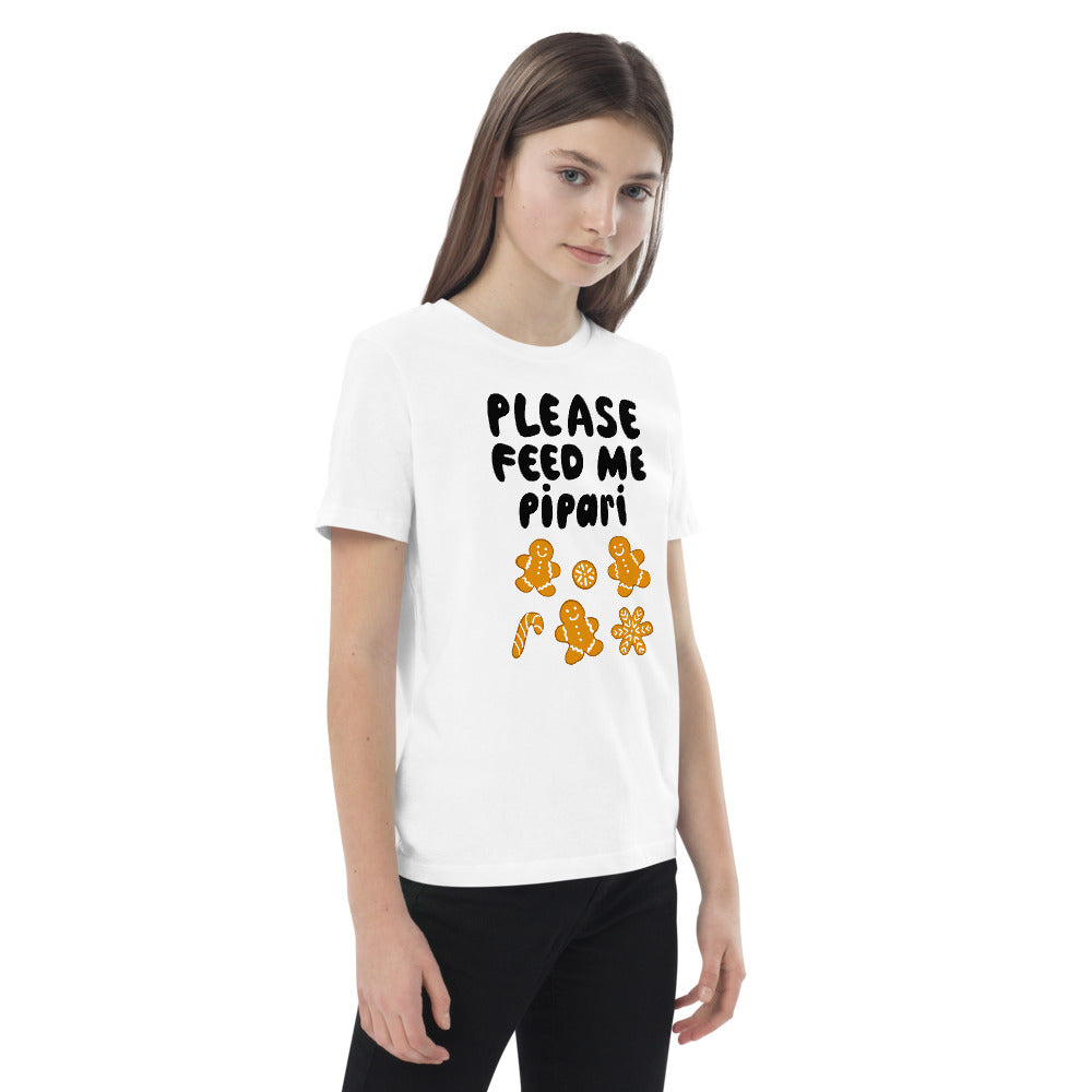 Feed me pipari Organic cotton Finnish Kids T-Shirt - Finnish kids t-shirt from Very Finnish Problems