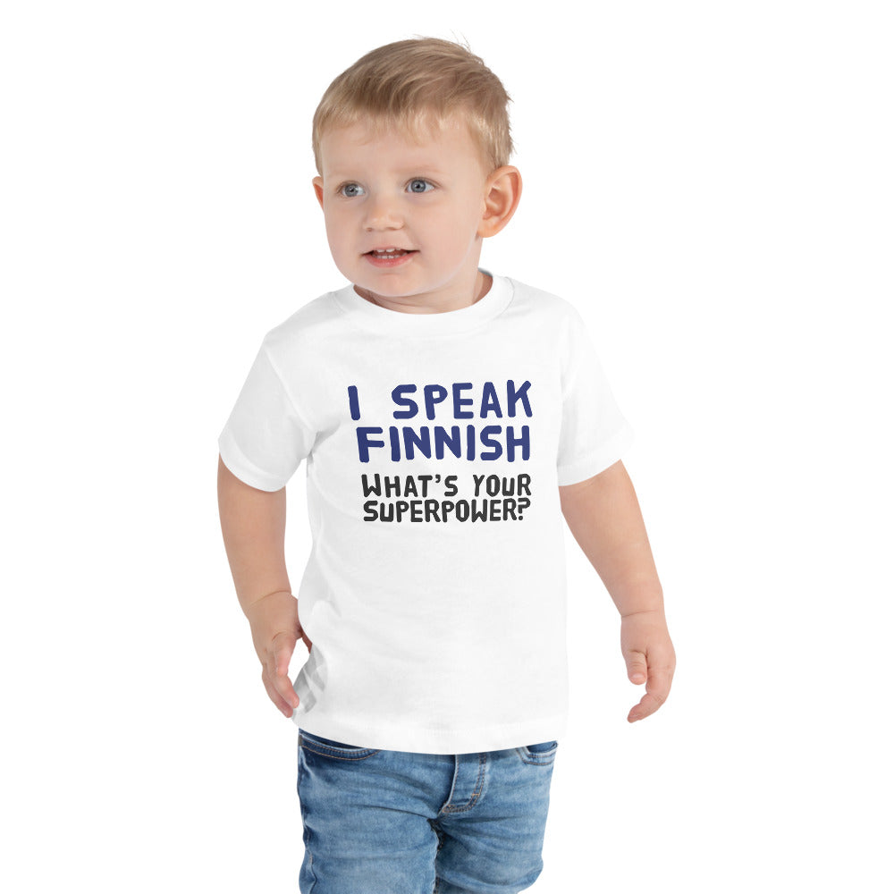 What's your superpower? Finnish Toddler Tee - alternate view - Very Finnish Problems