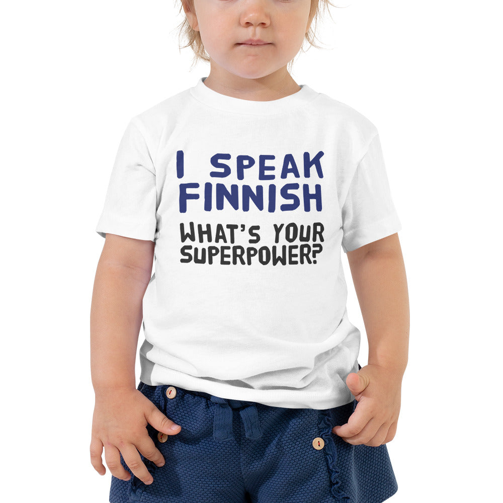 What's your superpower? Finnish Toddler Tee - alternate view - Very Finnish Problems