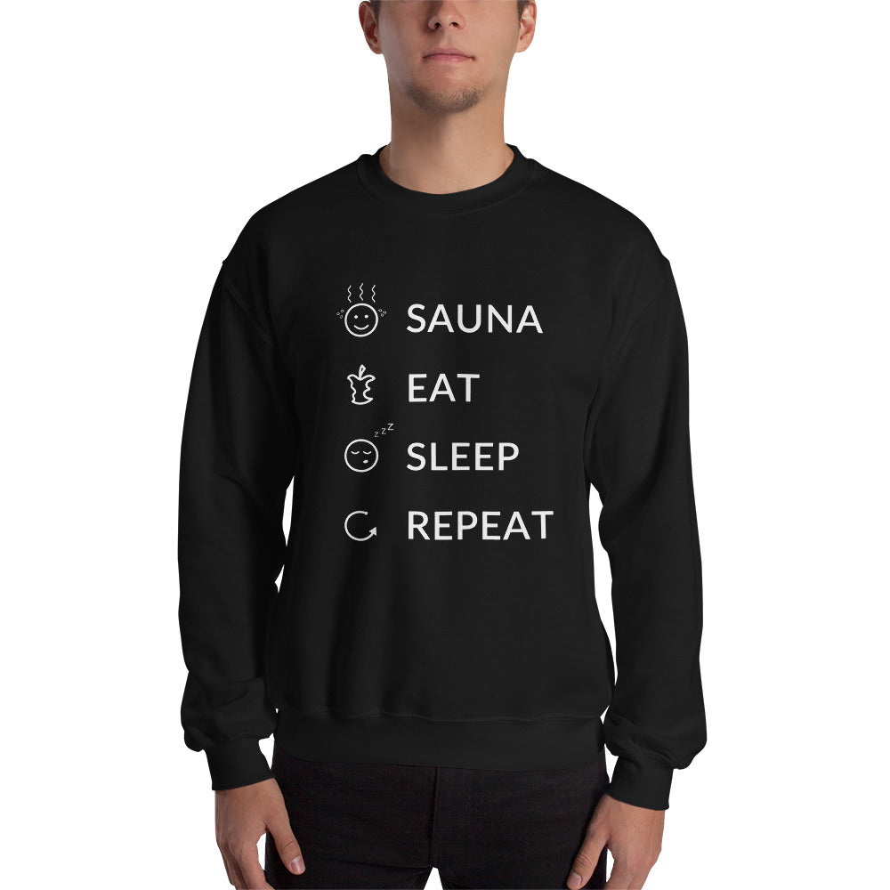 Sauna Eat Sleep Repeat Finnish Sweatshirt - alternate view - Very Finnish Problems