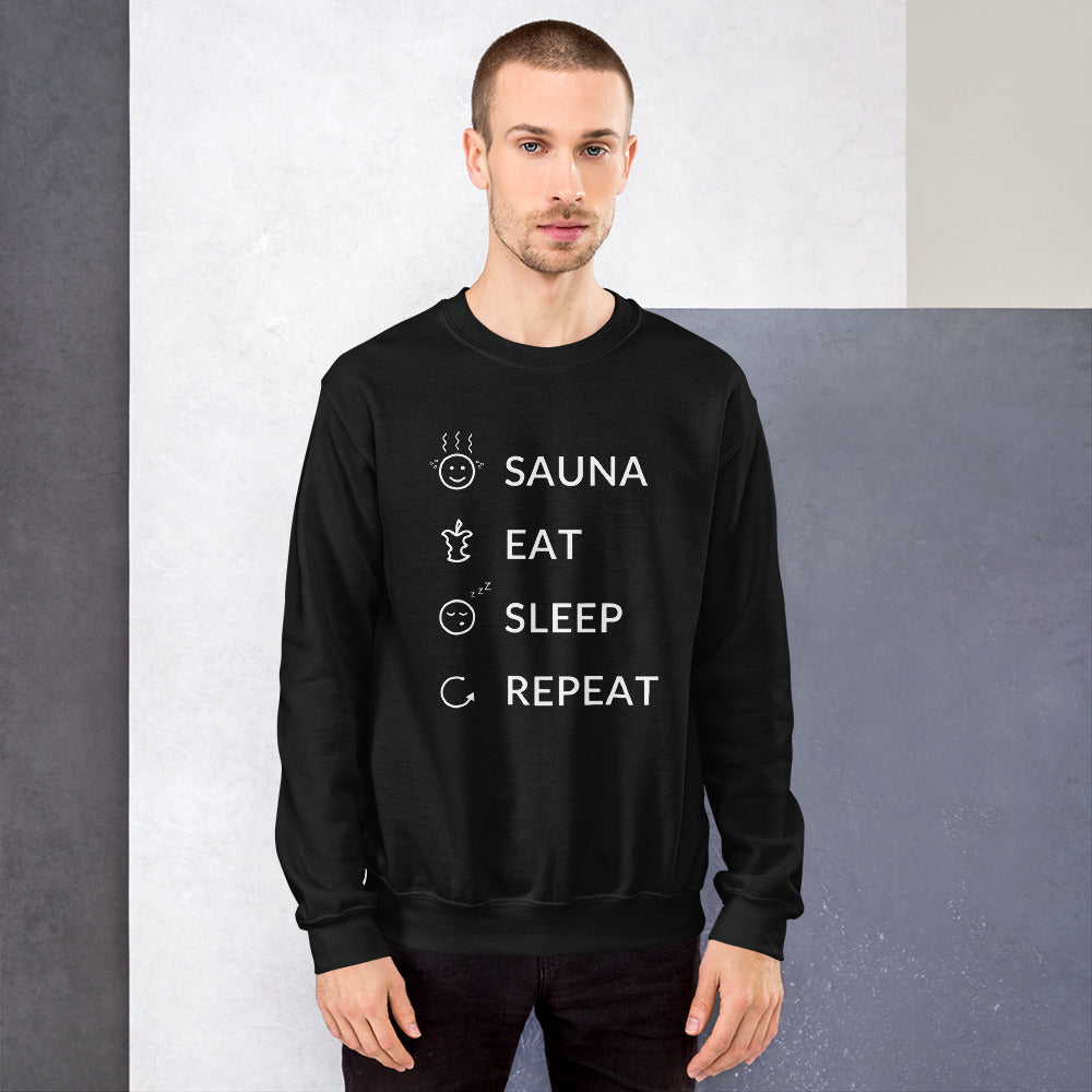 Sauna Eat Sleep Repeat Finnish Sweatshirt - alternate view - Very Finnish Problems