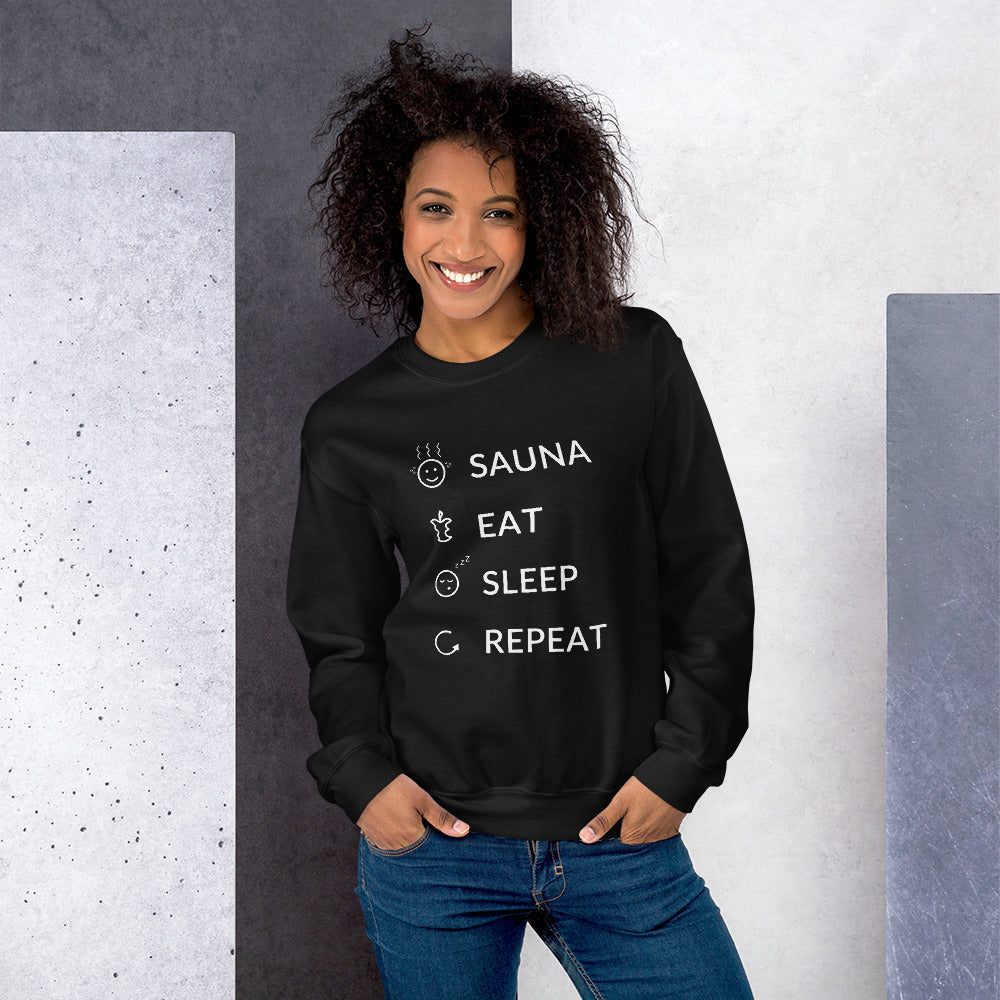 Sauna Eat Sleep Repeat Finnish Sweatshirt - Finnish sweatshirt from Very Finnish Problems