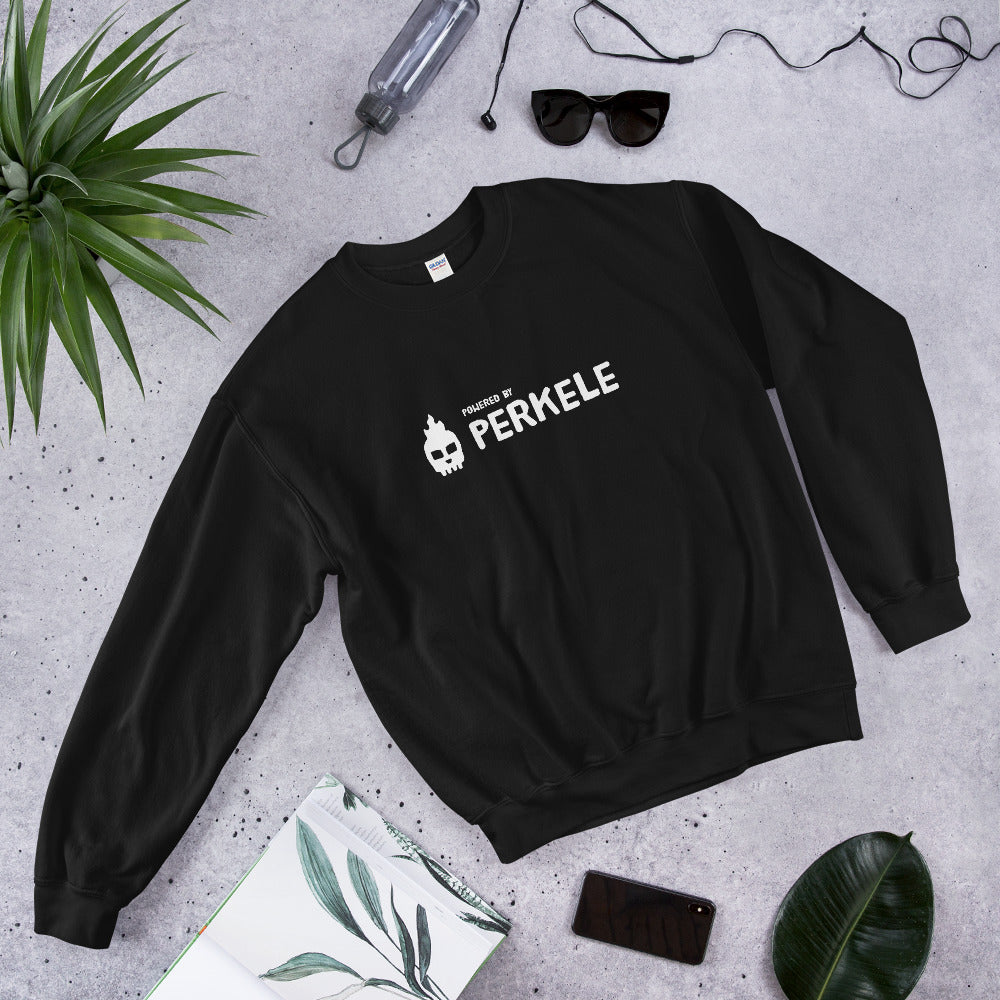 Powered by Perkele Finnish Language Sweatshirt - alternate view - Very Finnish Problems