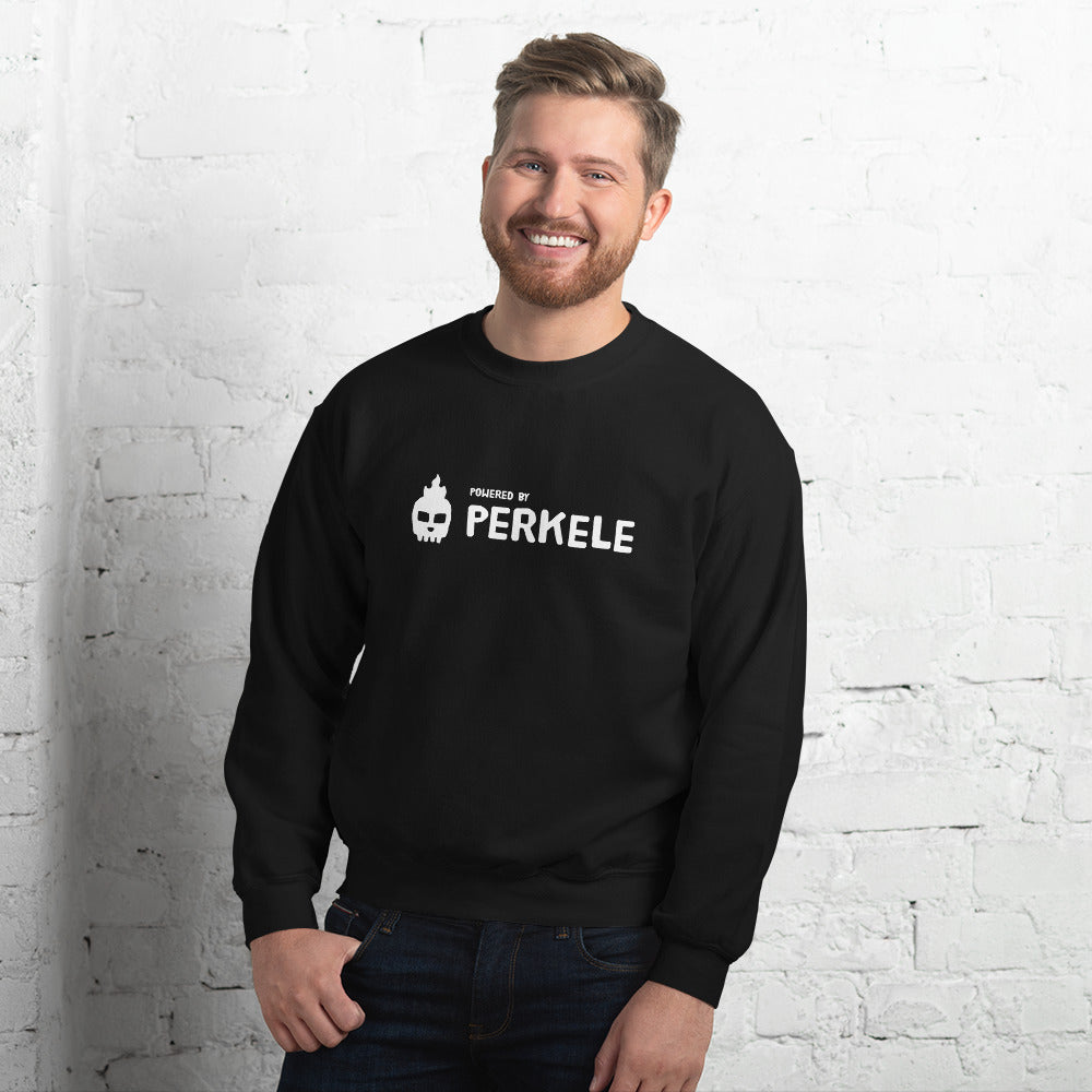 Powered by Perkele Finnish Language Sweatshirt - Finnish sweatshirt from Very Finnish Problems