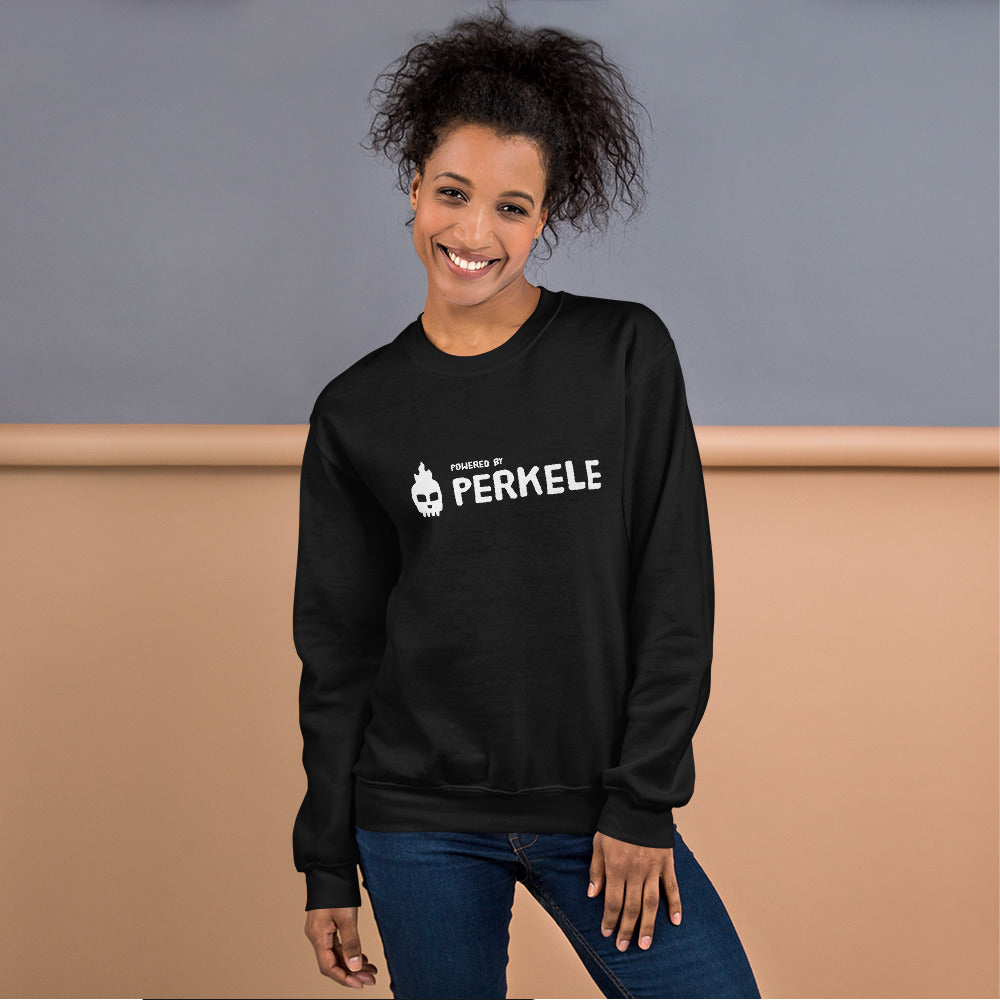 Powered by Perkele Finnish Language Sweatshirt - Finnish sweatshirt from Very Finnish Problems
