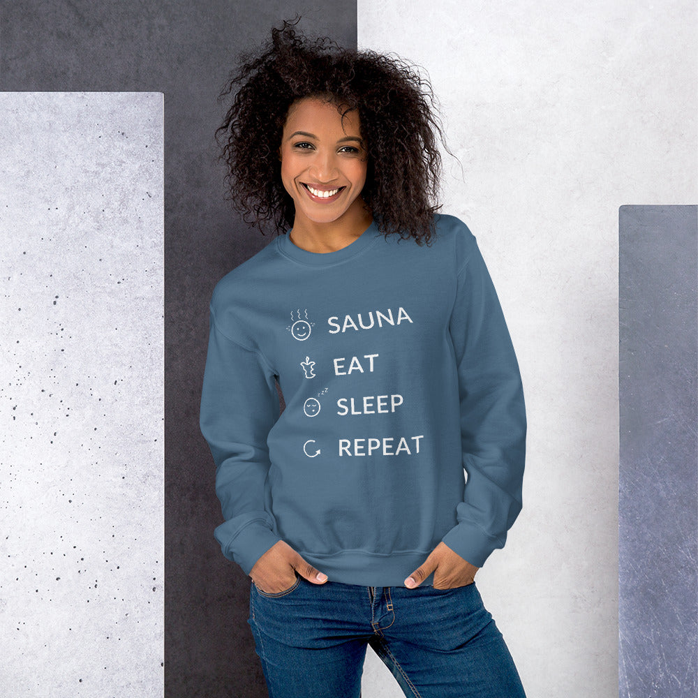 Sauna Eat Sleep Repeat Finnish Sweatshirt - Finnish sweatshirt from Very Finnish Problems