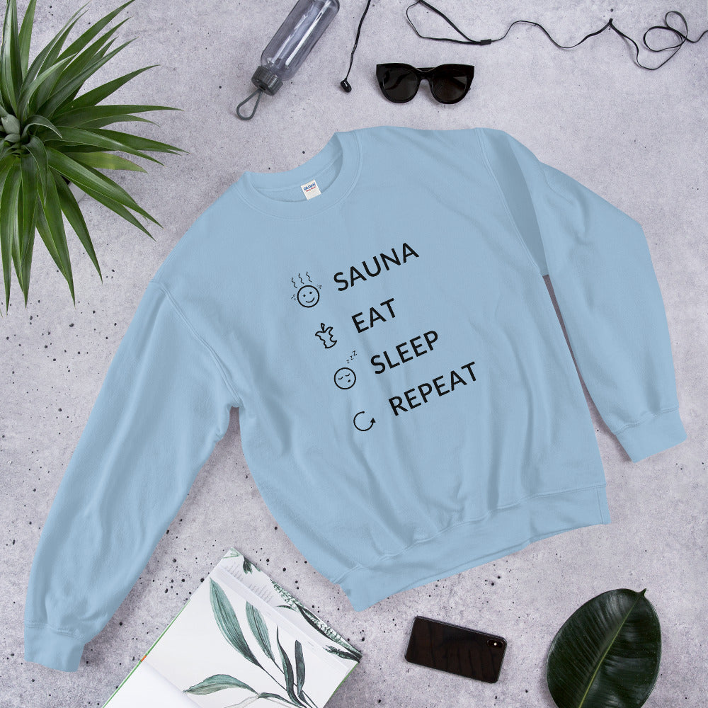 Sauna Eat Sleep Repeat Finnish Sweatshirt - Finnish sweatshirt from Very Finnish Problems
