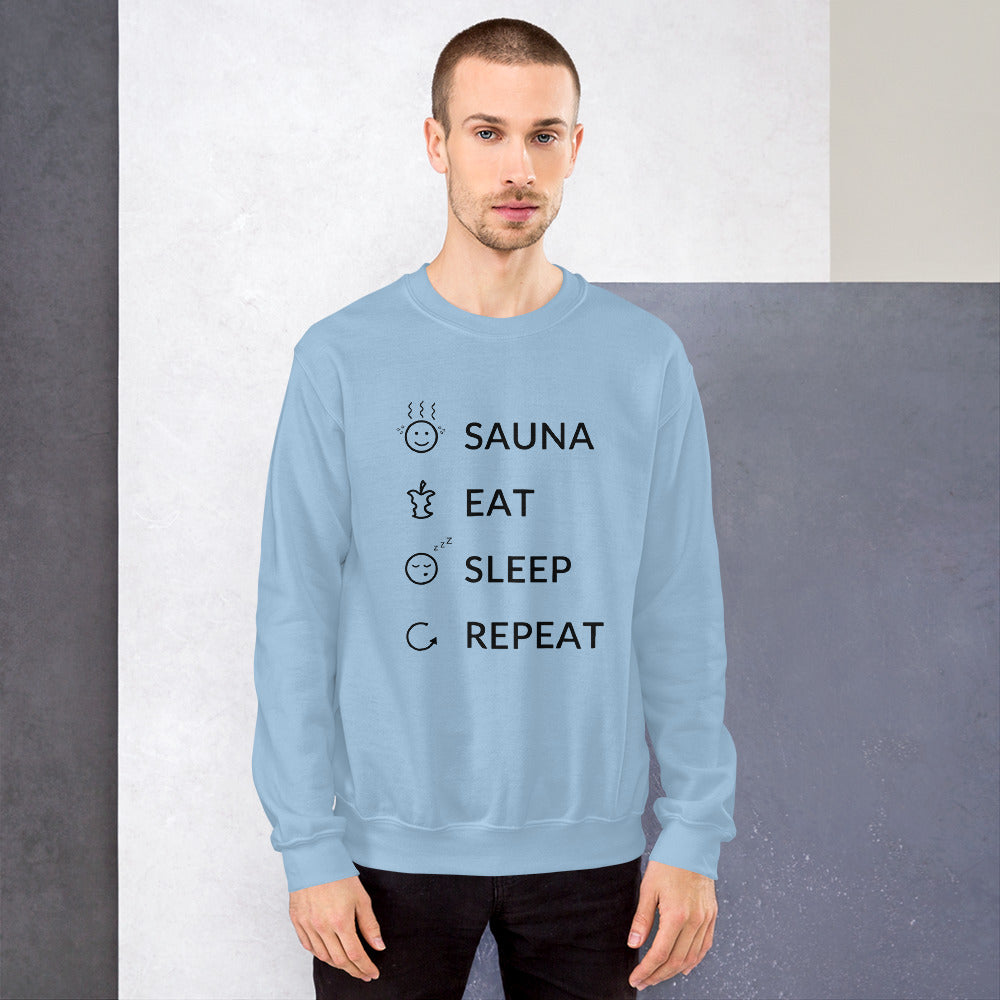 Sauna Eat Sleep Repeat Finnish Sweatshirt - Finnish sweatshirt from Very Finnish Problems