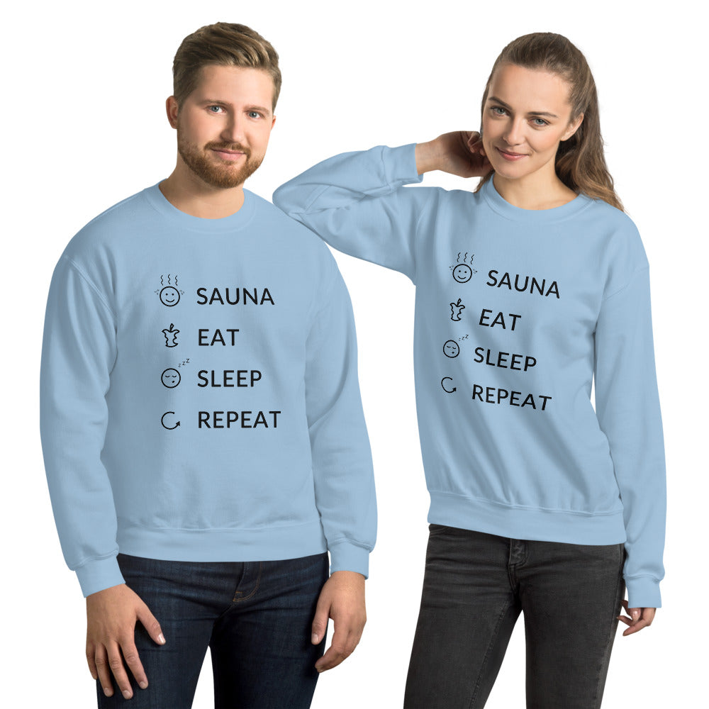 Sauna Eat Sleep Repeat Finnish Sweatshirt - Finnish sweatshirt from Very Finnish Problems