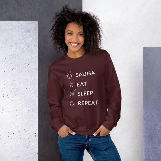 Sauna Eat Sleep Repeat Finnish Sweatshirt - Very Finnish Problems official sweatshirt